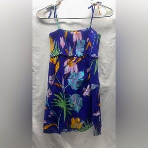 Tori Richard Smocked Hawaiian Floral Dress sz M
